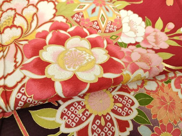 平和屋着物●豪華振袖 刺繍 舞桜 花手毬 暈し染め 金彩 正絹 逸品 DABF7814ps