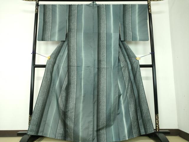平和屋着物●本場染大島紬 変わり間道 正絹 逸品 DABF7829ps
