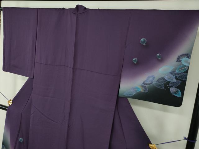 平和屋着物●訪問着 手描き 丸文 落ち葉 暈し染め 金銀彩 正絹 逸品 DABF7830ps
