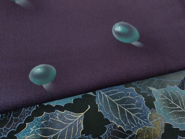 平和屋着物●訪問着 手描き 丸文 落ち葉 暈し染め 金銀彩 正絹 逸品 DABF7830ps