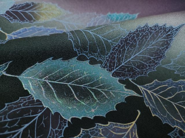 平和屋着物●訪問着 手描き 丸文 落ち葉 暈し染め 金銀彩 正絹 逸品 DABF7830ps