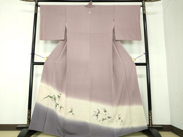 平和屋着物●豪華色留袖 作家物 手描き 葡萄蔦の葉文 暈し染め 正絹 逸品 DABF7831ps