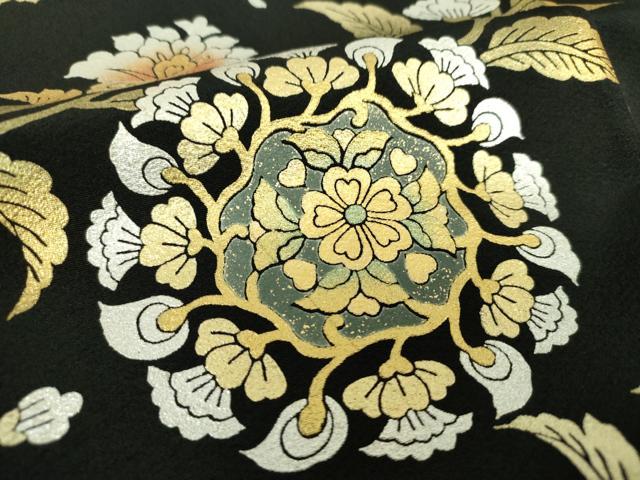 平和屋着物●金彩友禅 卓越技能者・名工・和田光正 黒留袖 正倉院更紗花文 金銀彩 正絹 逸品 DABF7834ps
