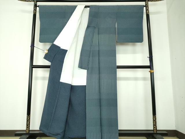 平和屋着物●江戸小紋 訪問着 変わり間道 正絹 逸品 DABF7840ps