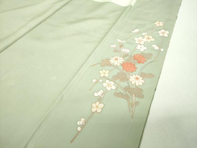 平和屋着物●訪問着 枝垂れ桜 花籠文 暈し染め 金彩 正絹 逸品 DABF7842ps