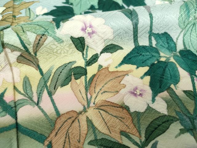 平和屋着物●二代目清次郎 手描き 訪問着 草花文 暈し染め ロング丈 正絹 逸品 DABF7843ps
