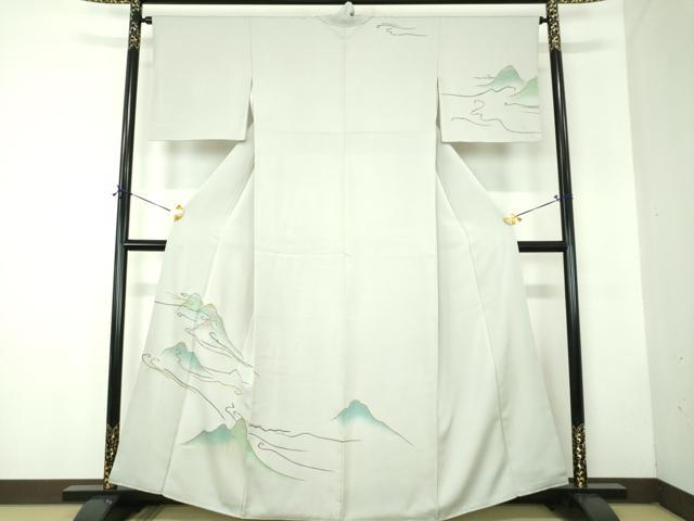 平和屋着物●訪問着 駒刺繍 遠山文 暈し染め 金彩 正絹 逸品 DABF7844ps