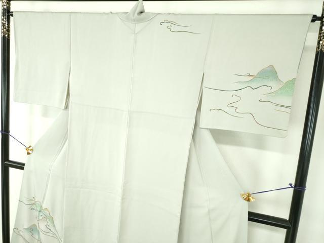平和屋着物●訪問着 駒刺繍 遠山文 暈し染め 金彩 正絹 逸品 DABF7844ps