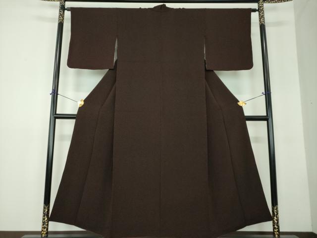 平和屋着物●江戸小紋 大小霰 黒地 鬼しぼ縮緬 正絹 逸品 DABF7851ps