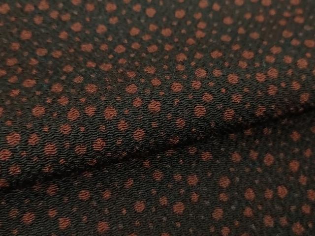 平和屋着物●江戸小紋 大小霰 黒地 鬼しぼ縮緬 正絹 逸品 DABF7851ps