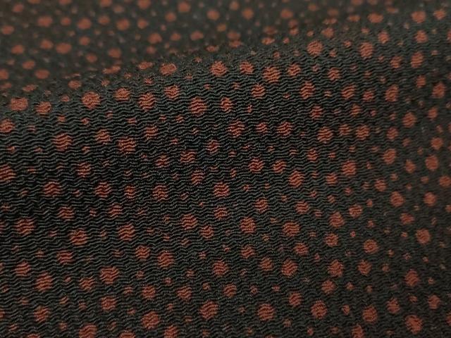 平和屋着物●江戸小紋 大小霰 黒地 鬼しぼ縮緬 正絹 逸品 DABF7851ps