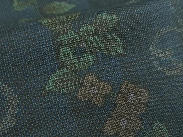 平和屋着物●本場大島紬 9マルキ 草花間道 正絹 逸品 未使用 DABF7852ps