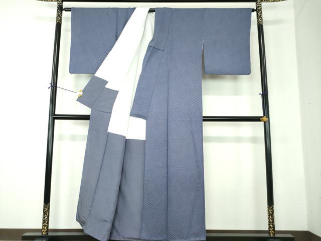 平和屋着物●江戸小紋 作家物 市松文様 鮫小紋柄 正絹 逸品 DABF7856ps