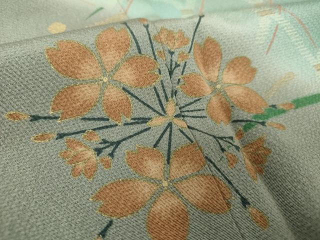 平和屋着物●訪問着 露芝花丸文 金彩 正絹 逸品 DABF7858ps
