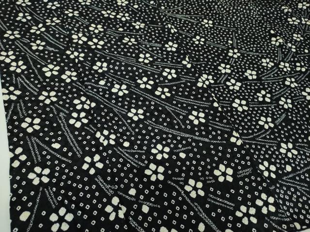 平和屋着物●訪問着 総絞り 枝垂れ花 黒地 正絹 逸品 DABF7864ps