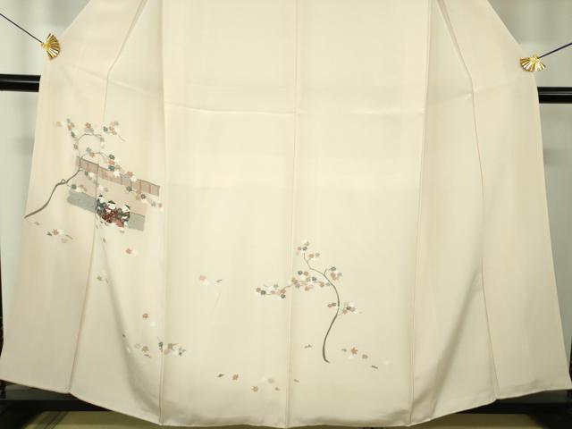 平和屋着物●訪問着 刺繍 童子遊び おしくらまんじゅう 楓文 正絹 逸品 DABF7868ps