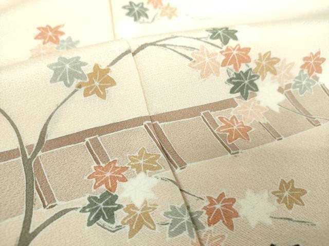平和屋着物●訪問着 刺繍 童子遊び おしくらまんじゅう 楓文 正絹 逸品 DABF7868ps