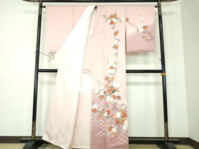 平和屋着物●訪問着 松皮菱花文 暈し染め 金彩 正絹 逸品 DABF7872ps