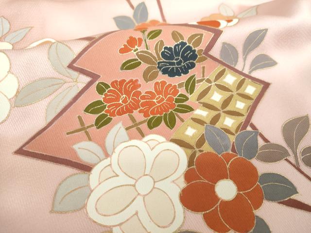 平和屋着物●訪問着 松皮菱花文 暈し染め 金彩 正絹 逸品 DABF7872ps