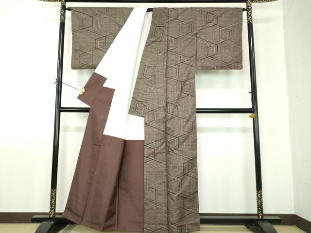 平和屋着物●本場大島紬 7マルキ 幾何学文様 正絹 逸品 DABF7877ps