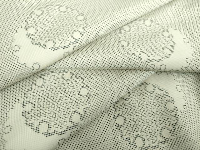 平和屋着物●本場大島紬 白大島 9マルキ 雪輪重ね 正絹 逸品 DABF7882ps