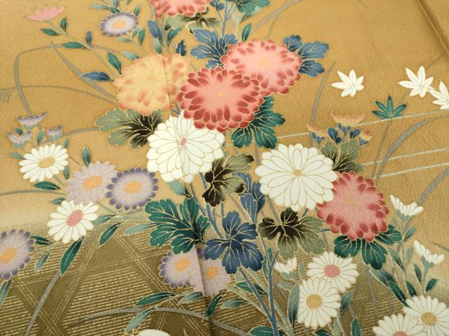 平和屋着物●訪問着 枝垂れ梅 籬花文 暈し染め 金彩 正絹 逸品 DABF7884ps