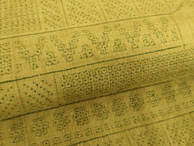 平和屋着物●本場結城紬 重要無形文化財 100亀甲 幾何学花文 正絹 逸品 DABF7896ps
