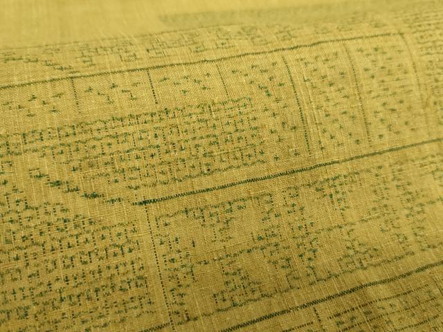 平和屋着物●本場結城紬 重要無形文化財 100亀甲 幾何学花文 正絹 逸品 DABF7896ps