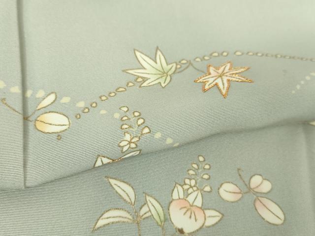 平和屋着物●訪問着 駒刺繍 橘 楓 金彩 正絹 逸品 DABF7902ps