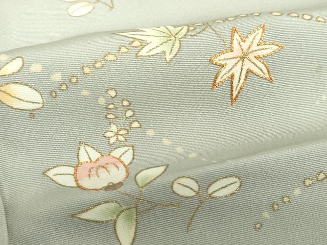 平和屋着物●訪問着 駒刺繍 橘 楓 金彩 正絹 逸品 DABF7902ps