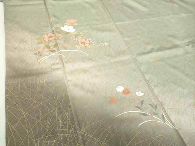 平和屋着物●訪問着 草花文 暈し染め 金彩 正絹 逸品 DABF7904ps