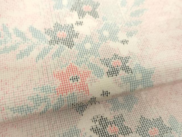 平和屋着物●上質な紬 草花間道 正絹 逸品 DABF7909ps