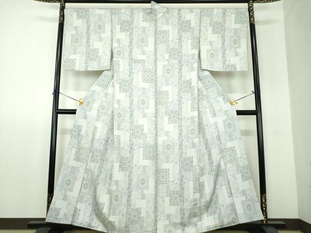平和屋着物●本場染大島紬 色紙重ね花文 正絹 逸品 DABF7910ps