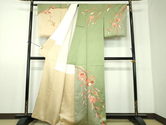 平和屋着物●訪問着 舞蝶花丸文 金彩 正絹 逸品 DABF7913ps
