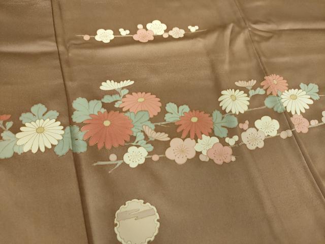 平和屋着物●訪問着 雪輪吉祥花文 暈し染め 金彩 正絹 逸品 DABF7933ps