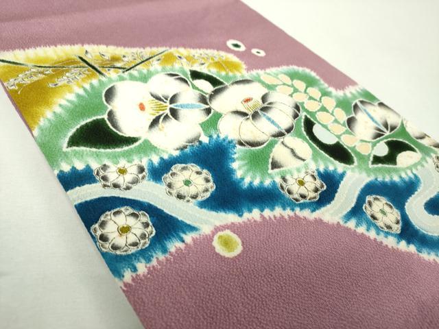 平和屋着物▼九寸名古屋帯 絞り 辻が花 鬼しぼ縮緬 正絹 逸品 DABF7973ps