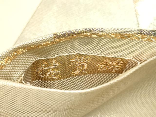 平和屋着物◎佐賀錦 六通柄袋帯 琳派色紙文 金銀糸 引箔 正絹 逸品 未使用 DABF8051we