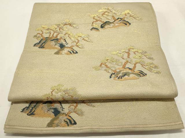 平和屋着物◎太鼓柄 本袋帯 流水松文 金糸 正絹 逸品 DABF8109we