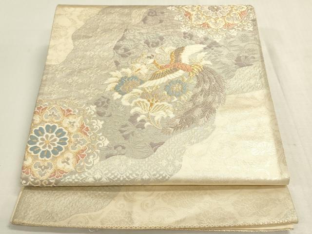 平和屋着物◎六通柄袋帯 鳳凰 正倉院花文 金糸 正絹 逸品 DABF8493we