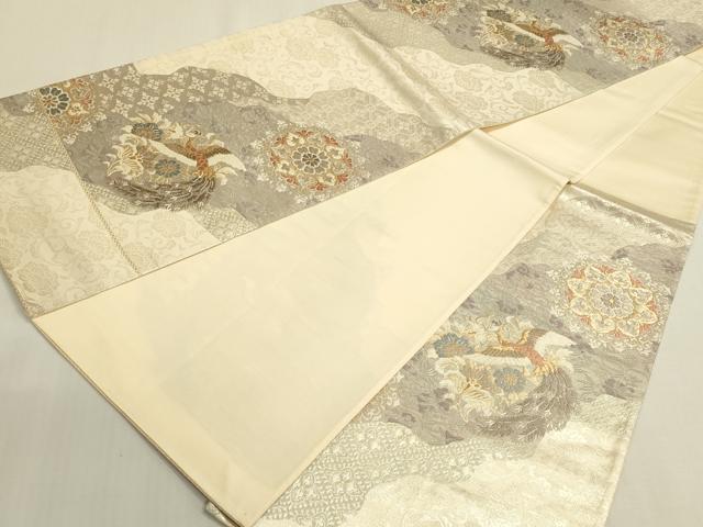 平和屋着物◎六通柄袋帯 鳳凰 正倉院花文 金糸 正絹 逸品 DABF8493we