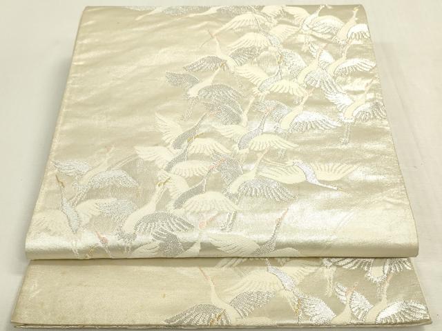 平和屋着物◎六通柄袋帯 飛鶴 金銀糸 三越扱い 正絹 逸品 DABF8500we