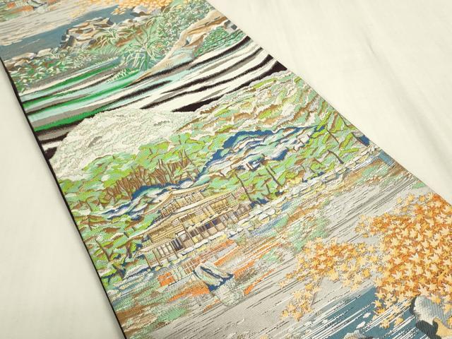 平和屋着物◎六通柄袋帯 金閣寺 金糸 正絹 逸品 DABF8501we