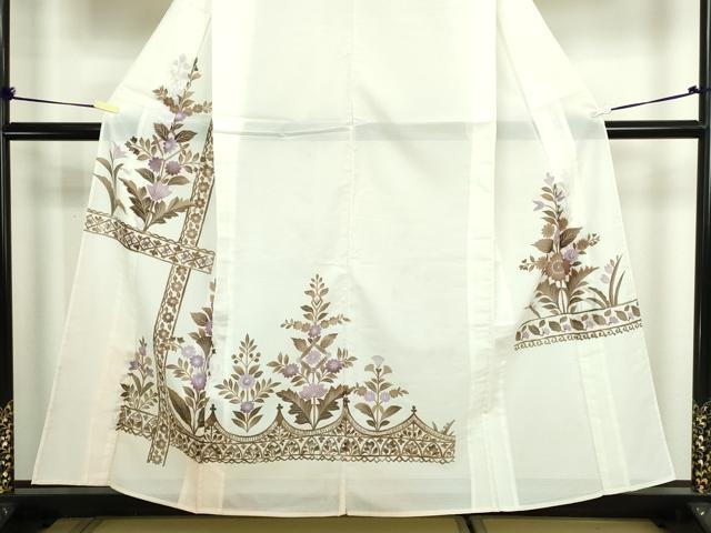 平和屋着物*夏物 訪問着 洋花文 絽 洗える着物 DABF8627sf
