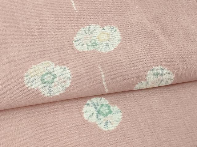 平和屋着物*夏物 小紋 舞花文 紗 洗える着物 DABF8631sf