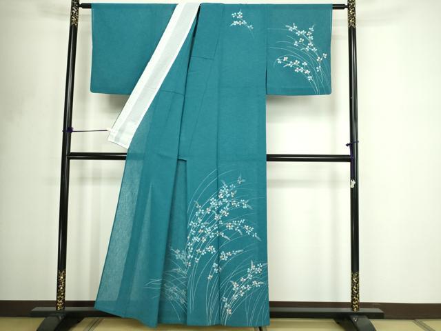 平和屋着物*夏物 訪問着 枝葉文 紗 交織 DABF8641sf