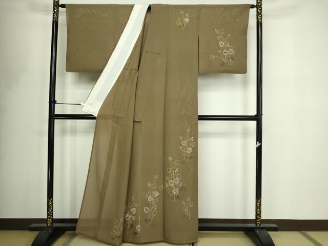 平和屋着物*夏物 訪問着 枝葉文 絽 正絹 逸品 DABF8643sf