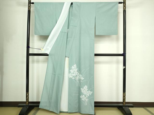 平和屋着物*洗える最高級着物 <英>はなぶさ謹製 夏物 色留袖 枝葉文 銀彩 絽 DABF8647sf