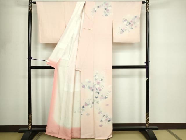 平和屋着物■訪問着 草花文 暈し染め 正絹 逸品 DABF8700sf