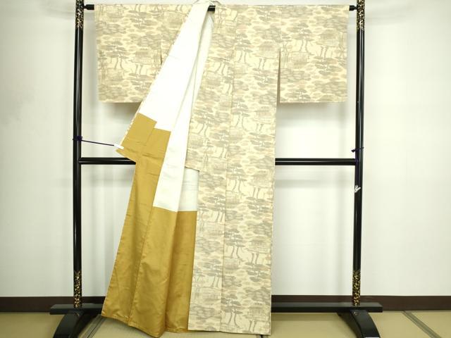 平和屋着物■上質な紬 風景文 正絹 逸品 未使用 DABF8701sf