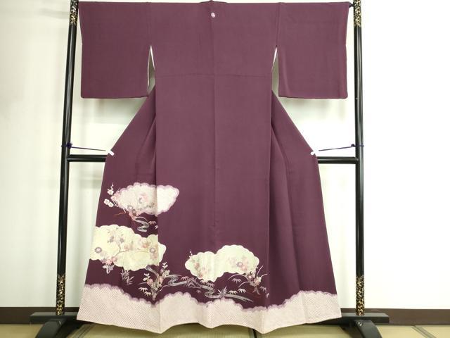 平和屋着物■豪華色留袖 駒刺繍 絞り 流水草花文 正絹 逸品 DABF8703sf